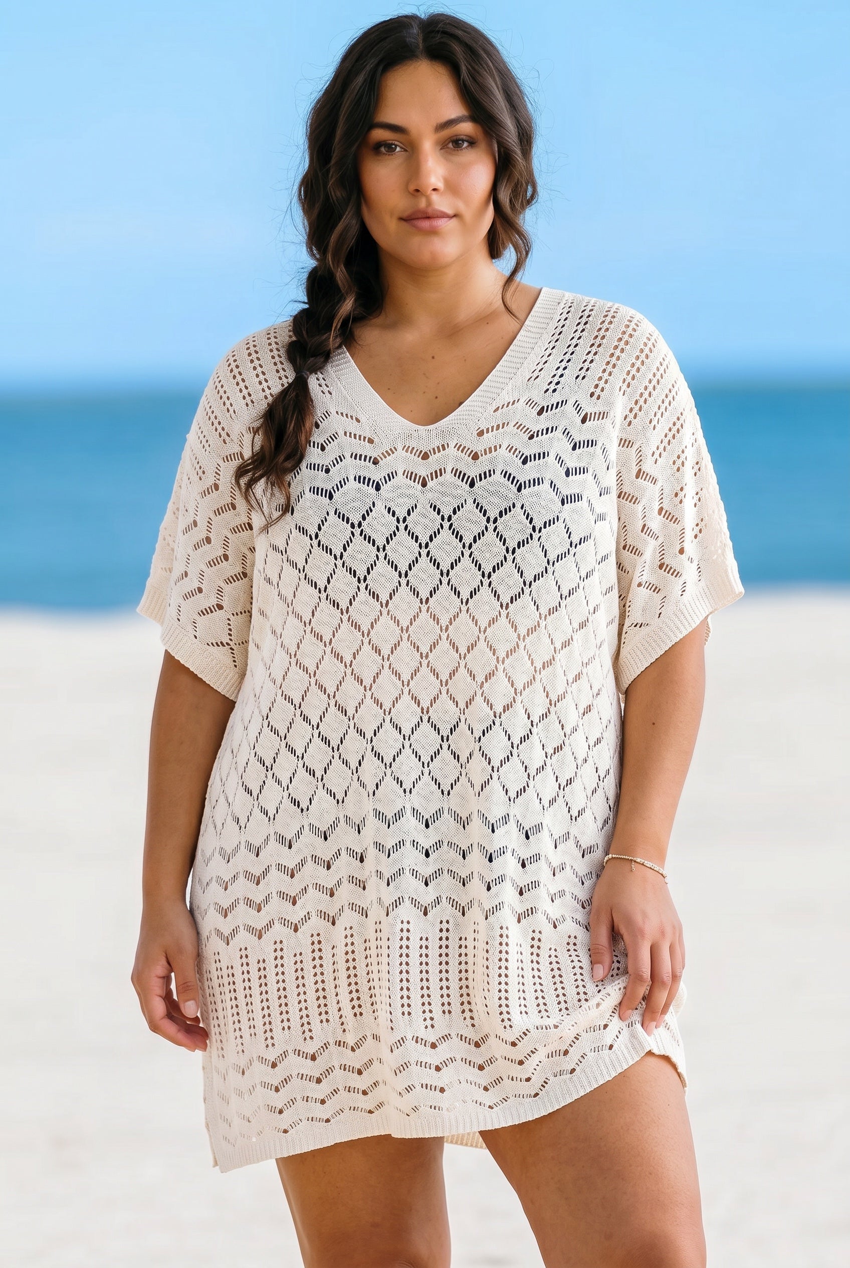 Paréo Blouse RIVIERA™ Élégance Balnéaire — vue zoom | JOLIE plage | JOLIE