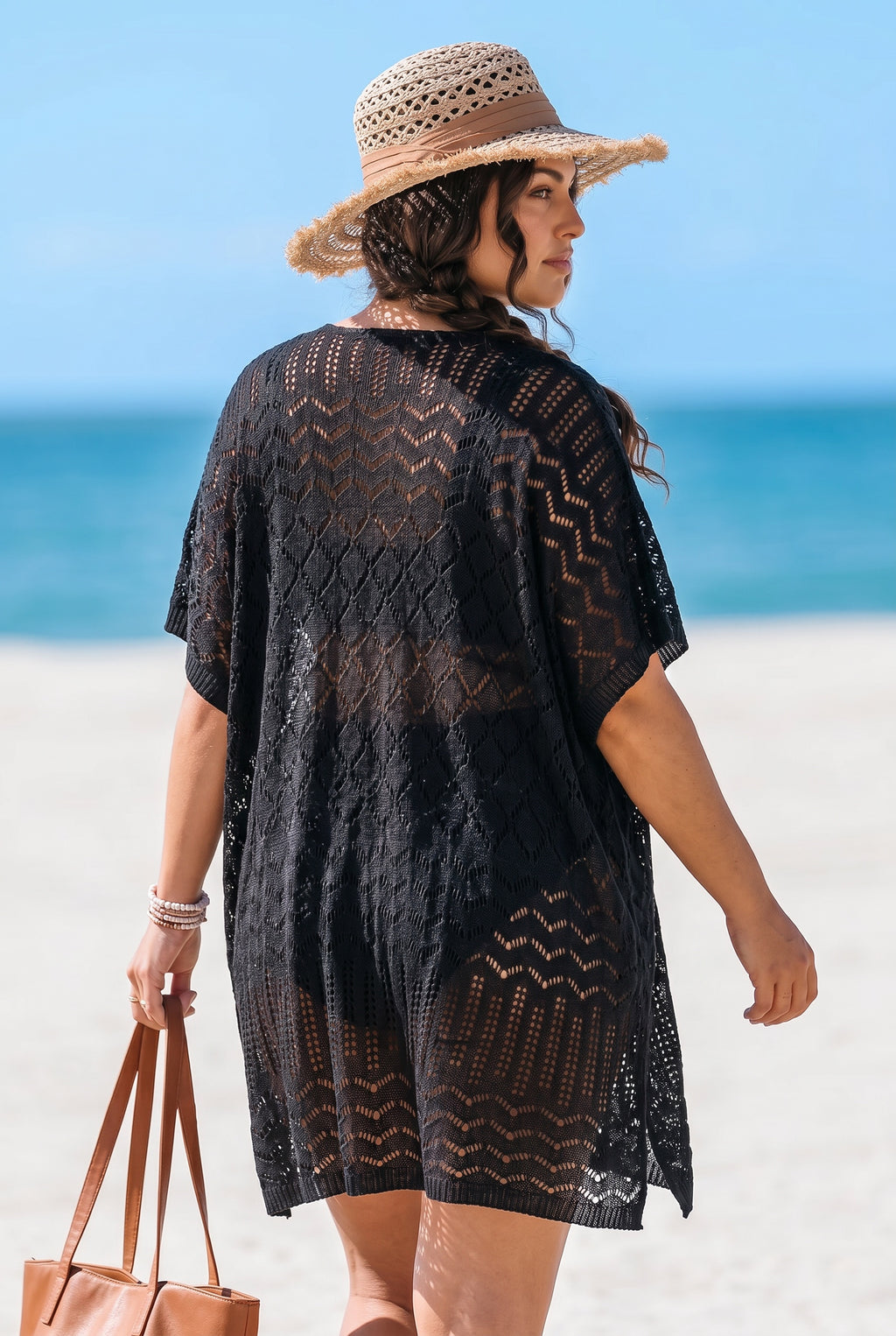 Paréo Blouse RIVIERA™ Élégance Balnéaire — vue porté | couvrage élégant | JOLIE