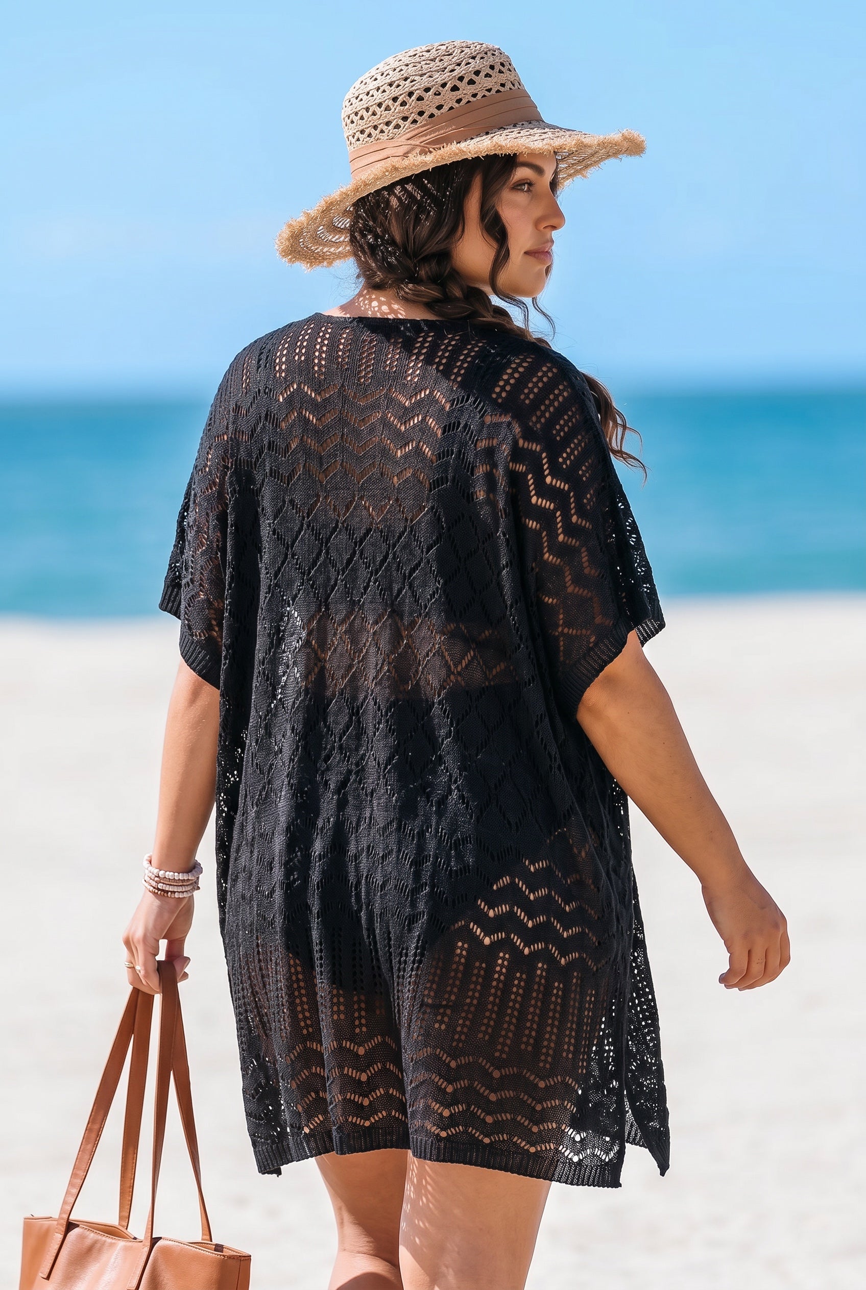 Paréo Blouse RIVIERA™ Élégance Balnéaire — vue porté | couvrage élégant | JOLIE