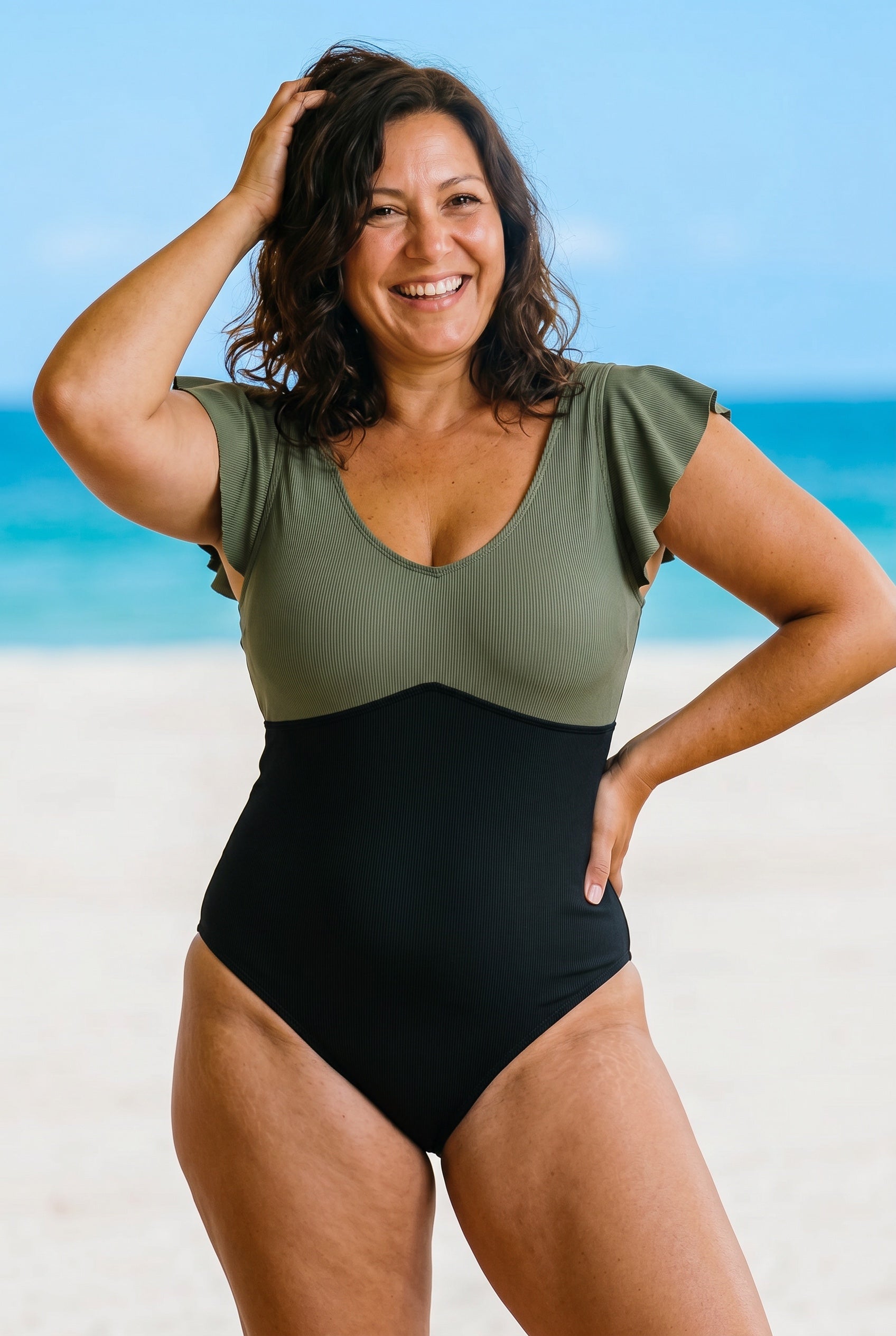 Maillot Une-Pièce OCEANA™ Dos Nu Sport — vue packshot | maillot gainant | JOLIE